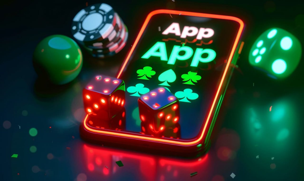 bdgame slot reels and mobile game lights on a dark background